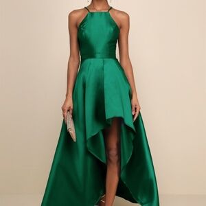 Lulus Broadway Show Emerald Green High-low Gown - Size S